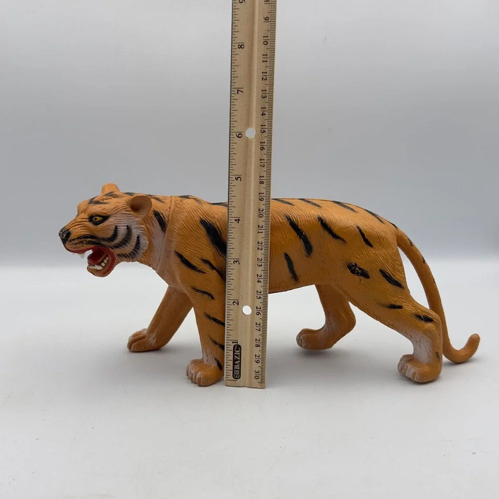 Vintage 1986 Imperial Toy Corp Tiger Figure Snarling Plastic Safari Animal 10" - Picture 6 of 10